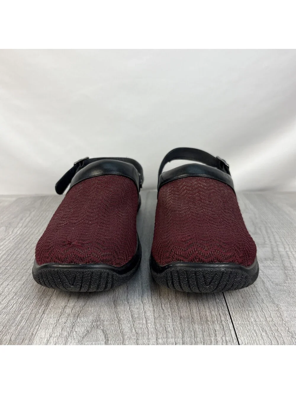 Drew Savannah Women's Orthopedic Clog Burgundy Wavy Stretch 11